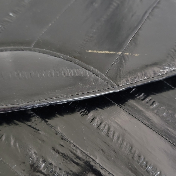 Lee Sands Vintage Eel Skin Supple Leather Shoulder Bag/Clutch Black - Picture 10 of 13